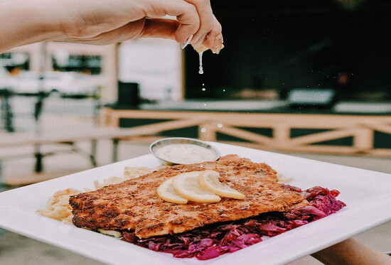 Scholz Garten's infamous Weiner schnitzel. Image Credit: Adriana Herrera