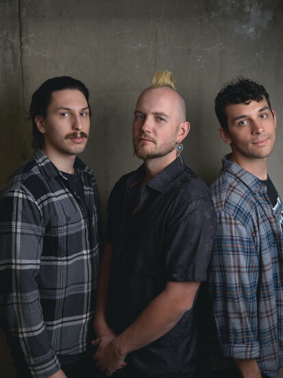 Atla, a progressive metal band based in Reno, poses for a portrait before their performance at Reno's Lo-Bar Social, By Willis Bretz