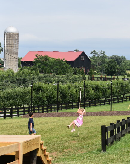 The zipline is just one of the many fun-filled activities awaiting visitors at Evans Orchard & Cider Mill.