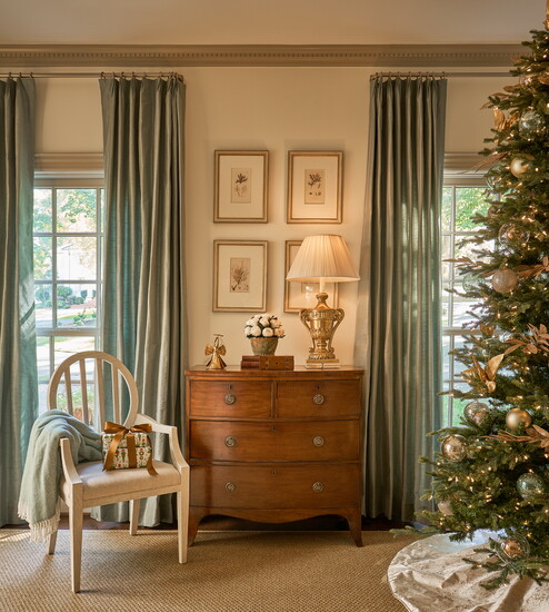 Living room design collaboration with Anne Pearson Design. Chair from Heritage Charlotte.