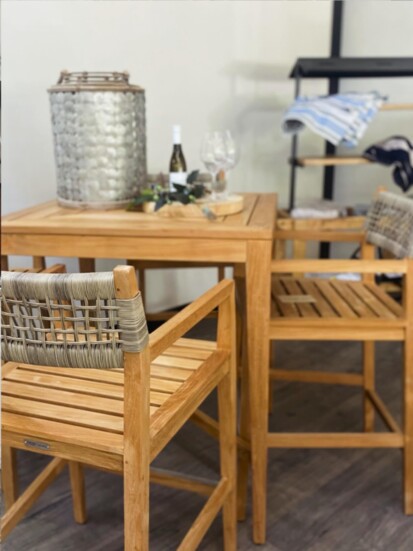 A smaller accent table and chairs