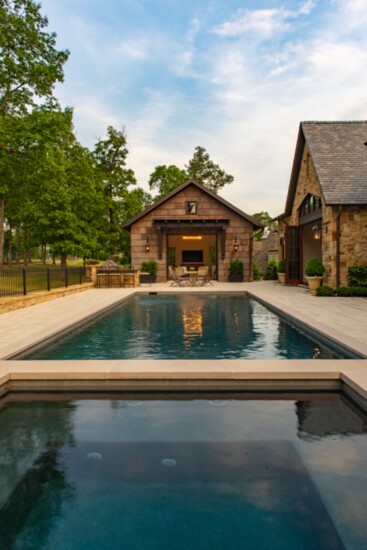 French inspired outdoor haven designed by architects Matheny-Goldmon. Photo by Joe Davis