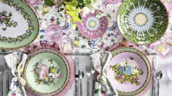 Colorful heirloom china is so special.