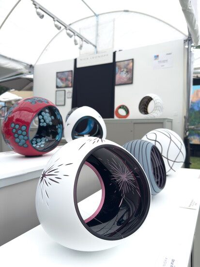 Blown & Wheel Carved Glass by Nick Leonoff