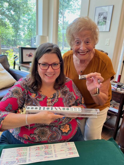 Members from Southlake Newcomers Club gather to play mahjong.