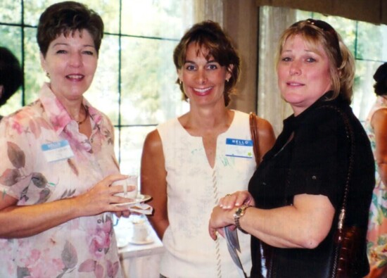 Lynn Flaherty, Cindy Mann and Deb Dreger at the 2023 New Members' Coffee.