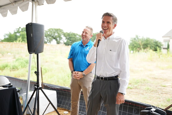 Southlake's Mayor at the Cariilon Parc ground breaking and board signing.