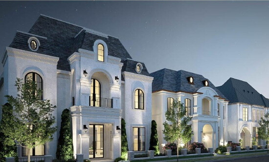 A gorgeous rendering of homes down a lovely street in Carillon Parc.