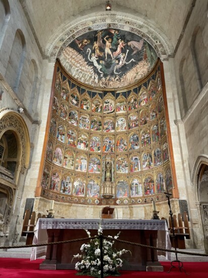 This brilliantly colored altarpiece in Salamanca’s old church (Catedral Vieja) was painted in 1445. 