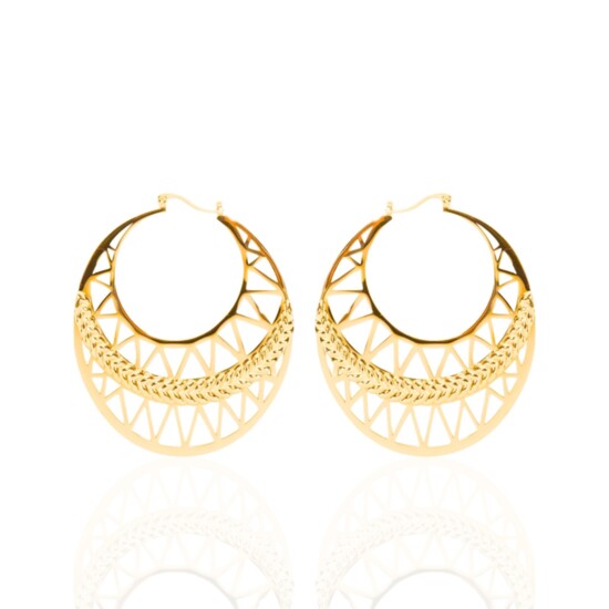 BRAELYNN 14K BRAIDED HOOPS $76