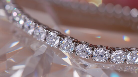 An Exquisite Diamond Tennis Necklace. 