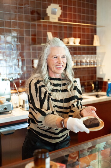 Melissa Humphries presents a chocolate treat at Ocotillo Chocolate and Wine