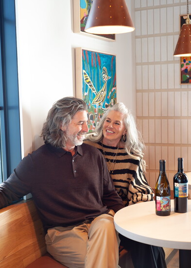 Bobby and Melissa Humphries relax at The Market at Elk & Main