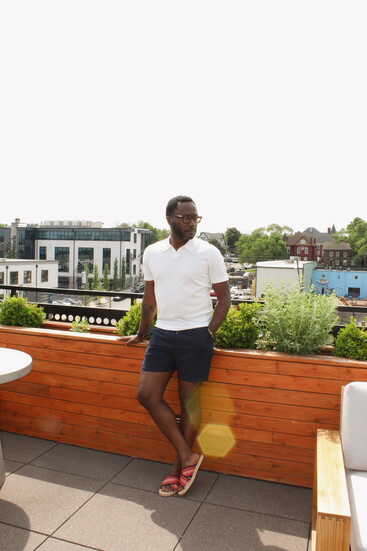 Hayden Shirt by Rails- Frae Archer Short by Rails- Frae Guanabana Sandals- Todd Snyder