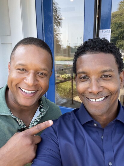 Craig Melvin and Jay Norris at a Westport 10 event.