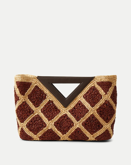 VERONICA BEARD raffia clutch