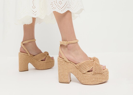 Loeffler Randall, Liza Chunky Sandal Natural Raffia 