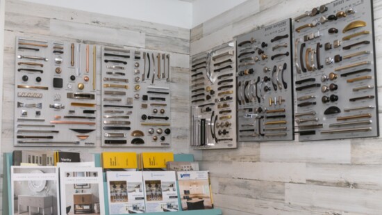 The new Dream Kitchen and Bath showroom has samples of the latest remodeling materials and fixtures.