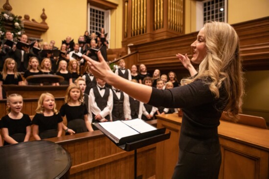 Rachel Cox conducts the St. George Children's Choir