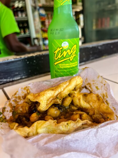 Chicken roti and a Ting. 