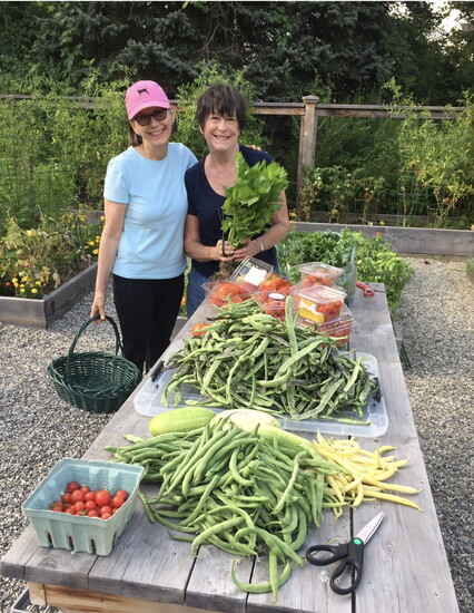 Parishioners Sue McKnight and Danny Cutting in the St. Stephen’s Samaritan Garden