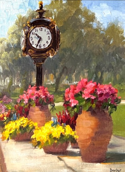 "Time Flies" by Stacy Barter painted en plein aire on Park Avenue