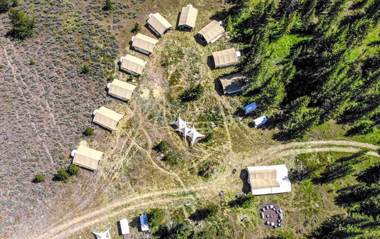 Yellowstone Luxury Camp Aerial View