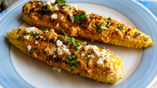 Grilled Corn with Queso Fresco
