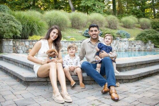 Sarah, Peter, Ava and Joseph with their poodle Leo