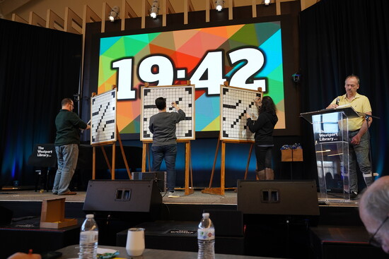 The 2025 finalists with Will Shortz.