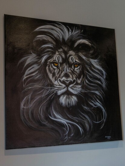 A lion painting in the Wallace Suite