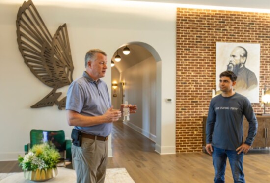 Cullman Savings Bank President John Riley, left, with hotel owner Paul Knetter