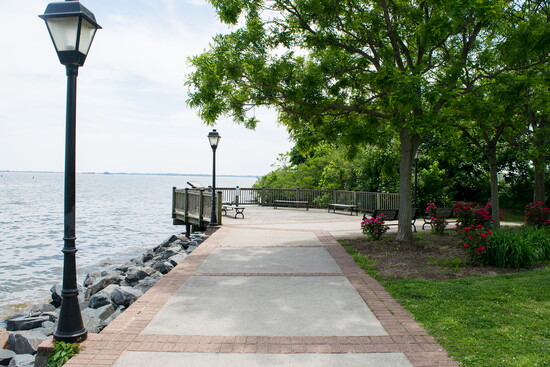 A waterfront view of Havre de Grace, Maryland. 