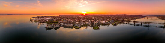 Aerial view of Havre de Grace, Maryland.