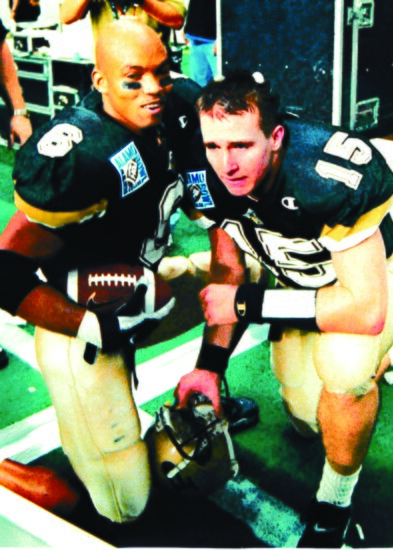 At Purdue with QB Drew Brees