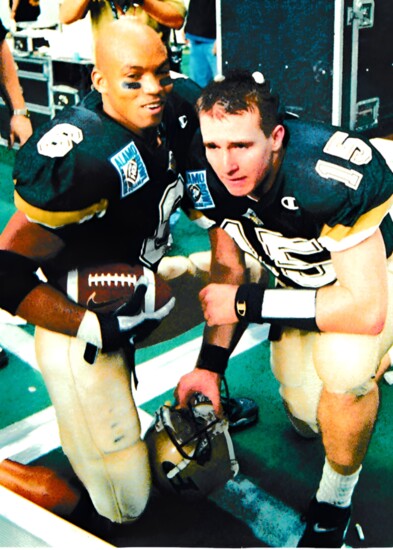 At Purdue with QB Drew Brees