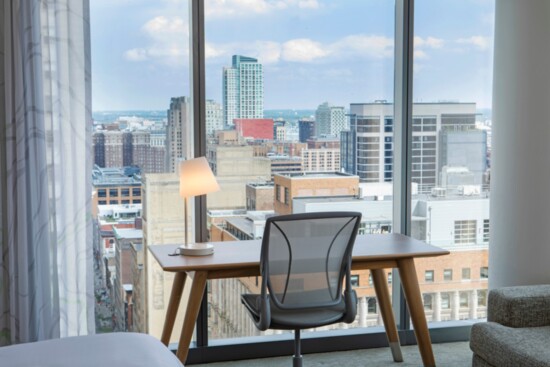 Workspace Overlooking the City 