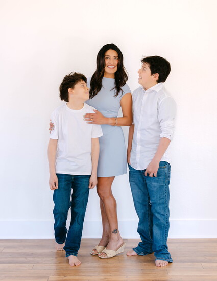 Mandy Mullen with sons, Alex (L) and Carter (R).
