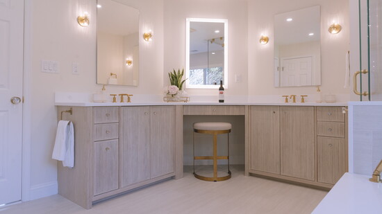 white oak double vanity
