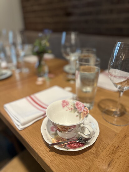 A table setting for tea. Photo courtesy of MJ Padilla. 
