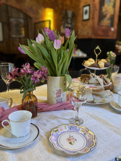 A table setting for tea. Photo courtesy of MJ Padilla. 