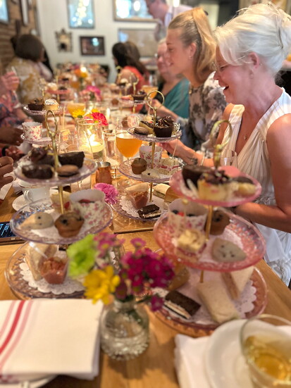 Guests at a tea event hosted by MJ Padilla. Photo courtesy of MJ Padilla.