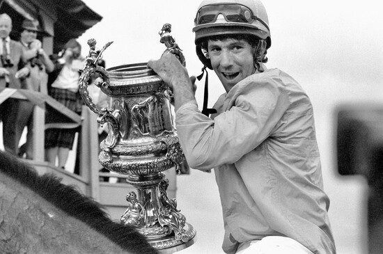 In 1998, Jack Fisher and Saluter retired the Virginia Gold Cup trophy in a shot called "My Cup." Douglas Lees Photo