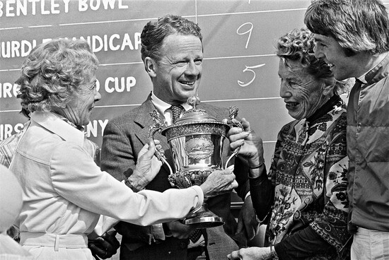 In 1978, Nick Arundel and Margorie Jocelyn Arundel presented the trophy to winning owner Mrs. Edgar Scott and rider Don Yovanovich. Douglas Lees Photo