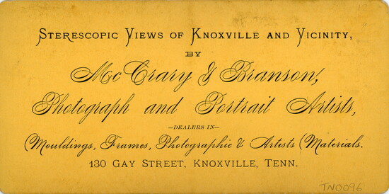 McCrary & Branson Studios. (McClung Historical Collection)