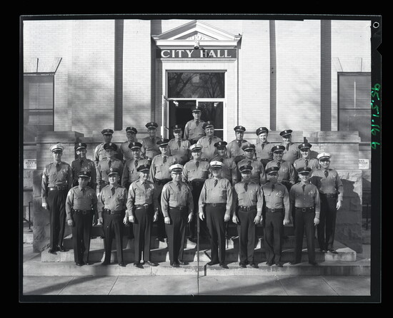 1995.51.0016B, City of Greeley Museums, Permanent Collection. Greeley police, 15 February 1960, photograph by Walter Eugene Clark. 