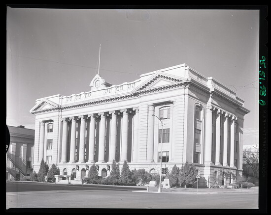 1995.51.0058G, City of Greeley Museums, Permanent Collection. Weld County Courthouse, 1964, photograph by Walter Eugene Clark. 