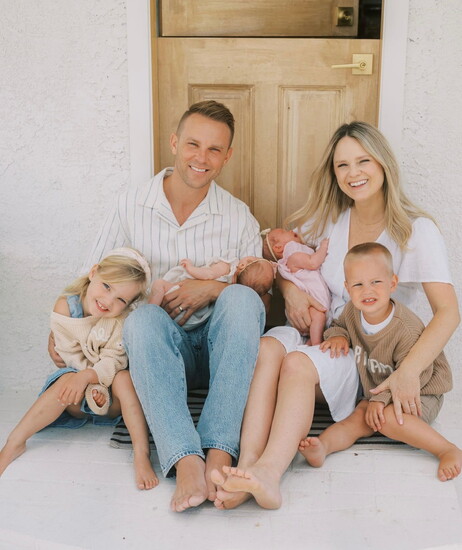 Matt and Brittany Cox embrace the joys of family life with four children under the age of five. Photo Credit: Kate Keating Photography