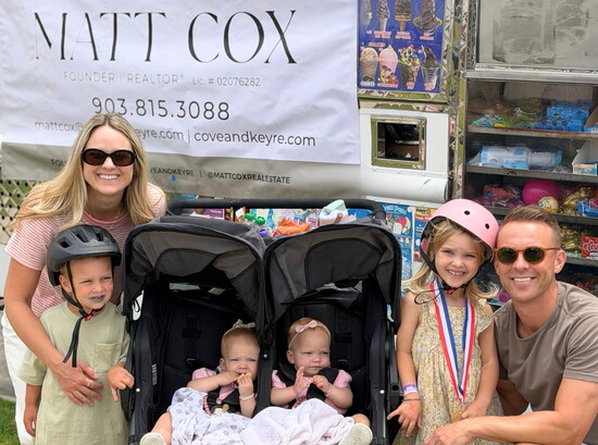 The Cox family gathers around the ice cream truck to share a sweet moment together.