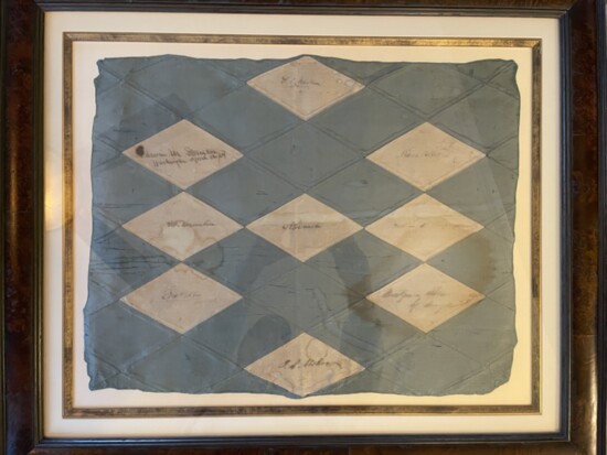 Abraham Lincoln and his 1860 Cabinet All Signed "Mary's quilt"